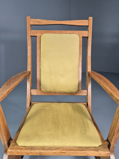 Vintage Scandinavian Rocking Chair Oak Frame 1970s Retro MCM  EB10731 MNOR5