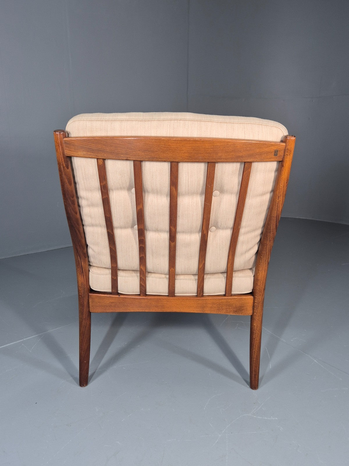 Vintage Gotte Lounge Chair 1970s Swedish Cream Cloth Retro MCM EB11332 MNOR11