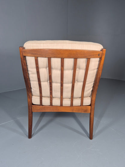 Vintage Gotte Lounge Chair 1970s Swedish Cream Cloth Retro MCM EB11332 MNOR11