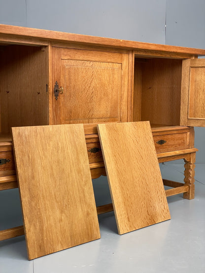Vintage Solid Oak Sideboard - Henning Kjaernulf Style Danish 1970s EB10826 MWOO12