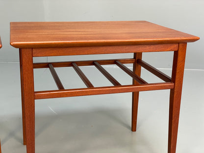 Vintage Solid Teak Bedside Tables Danish 1960s Mid Century EB9825 MWOO - UKDK FURNITURE