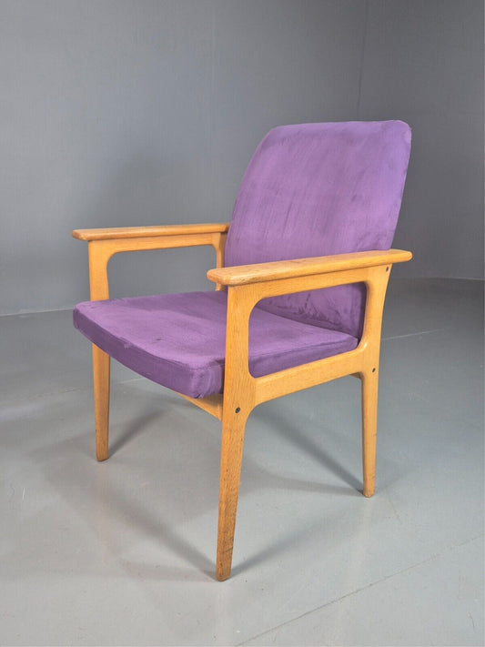 Vintage Danish Elbow Chair Purple Oak Frame O D Mobler Retro MCM EB8000 MNOR - UKDK FURNITURE