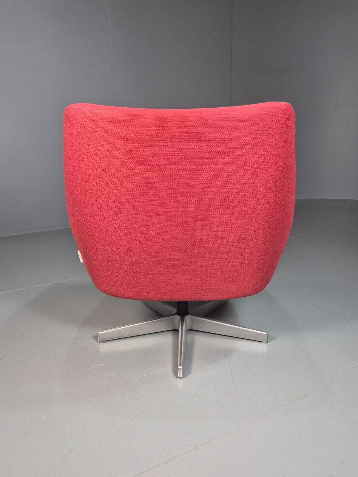 Vintage Swedish Swivel Chair Red Wool Ihreborn 1970s Retro EB7900 MSWI - UKDK FURNITURE
