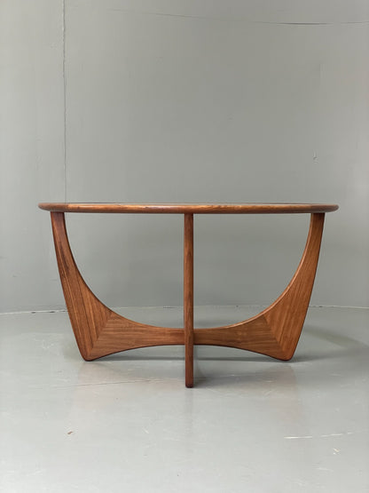 G Plan Astro Coffee Table Round Teak 1960s Mid Century Vintage Glass Top EB116922