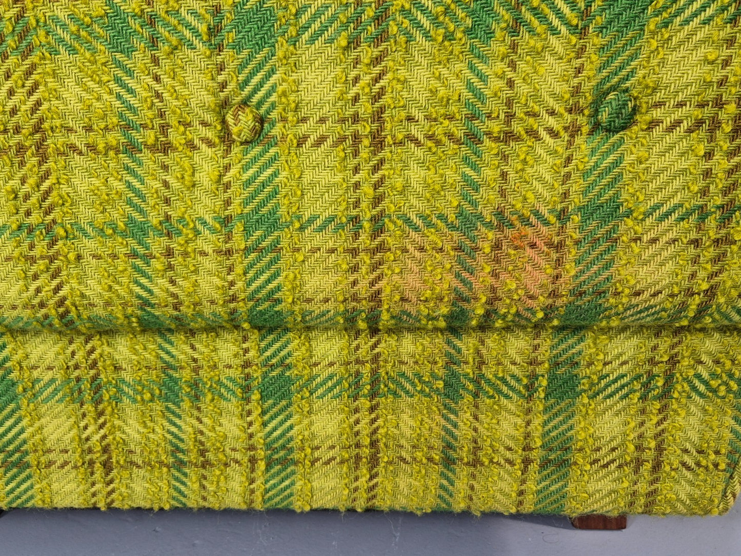 1970s Three Seater Sofa Vintage Danish Green Tones Wool Retro MCM  EB11350 M3SS19