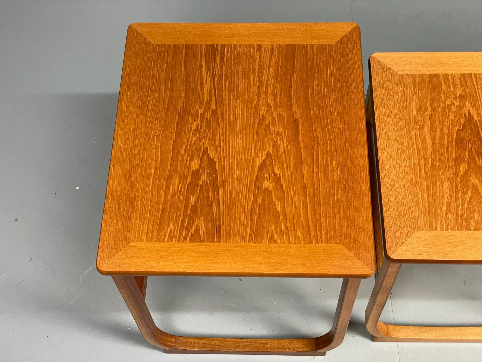 Vintage Nathan Side Tables 1980s Teak Nesting Set 3 Ply Frame EB11549 MWOO7