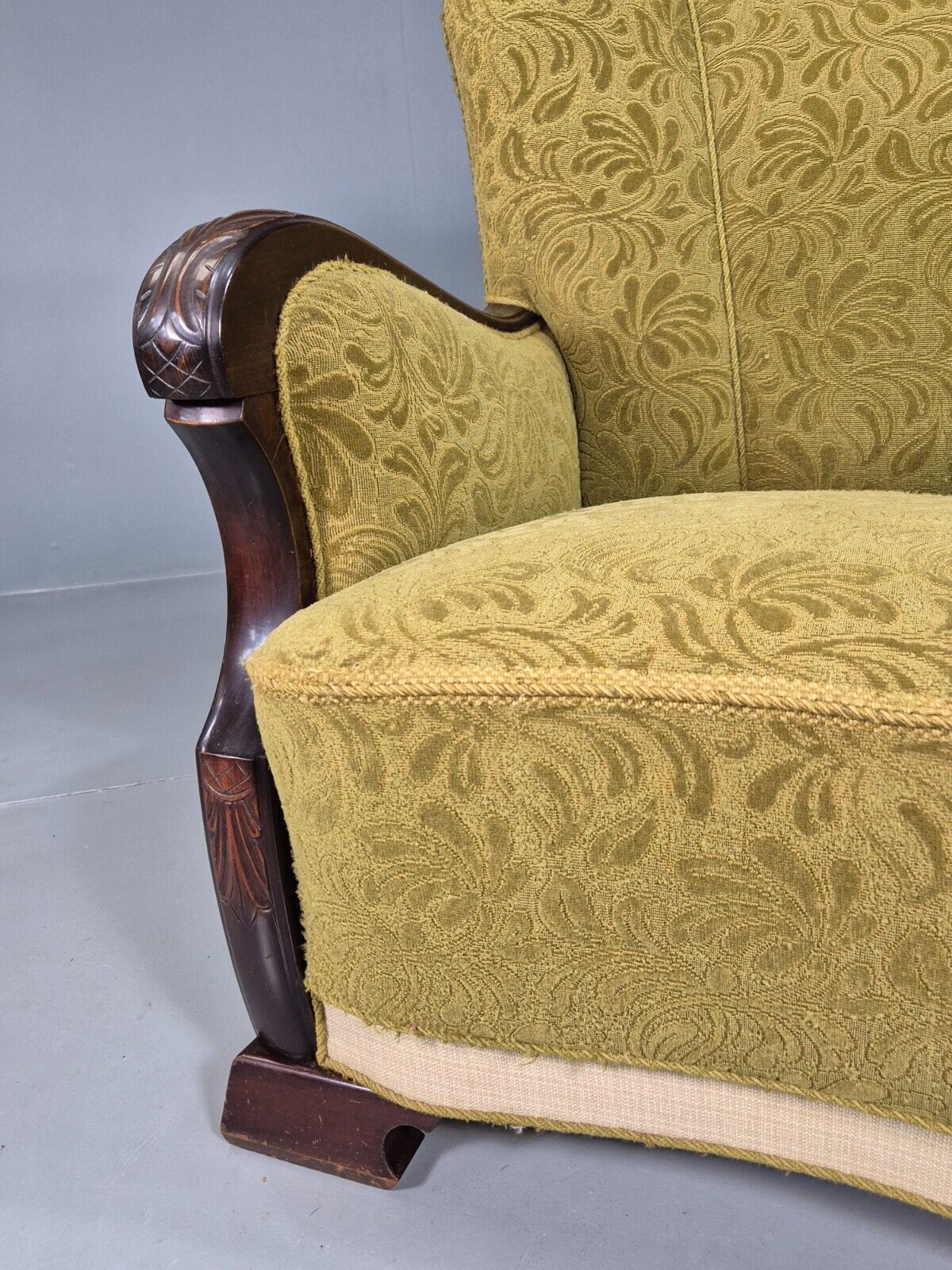 Vintage Danish Lounge Chairs Green and Cream Shell Back 1940s Deco EB7658 VCLO - UKDK FURNITURE