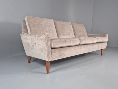 Vintage Danish 3 Seat Settee Mid Century 1960s New Upholstery EB11820 M3SS1