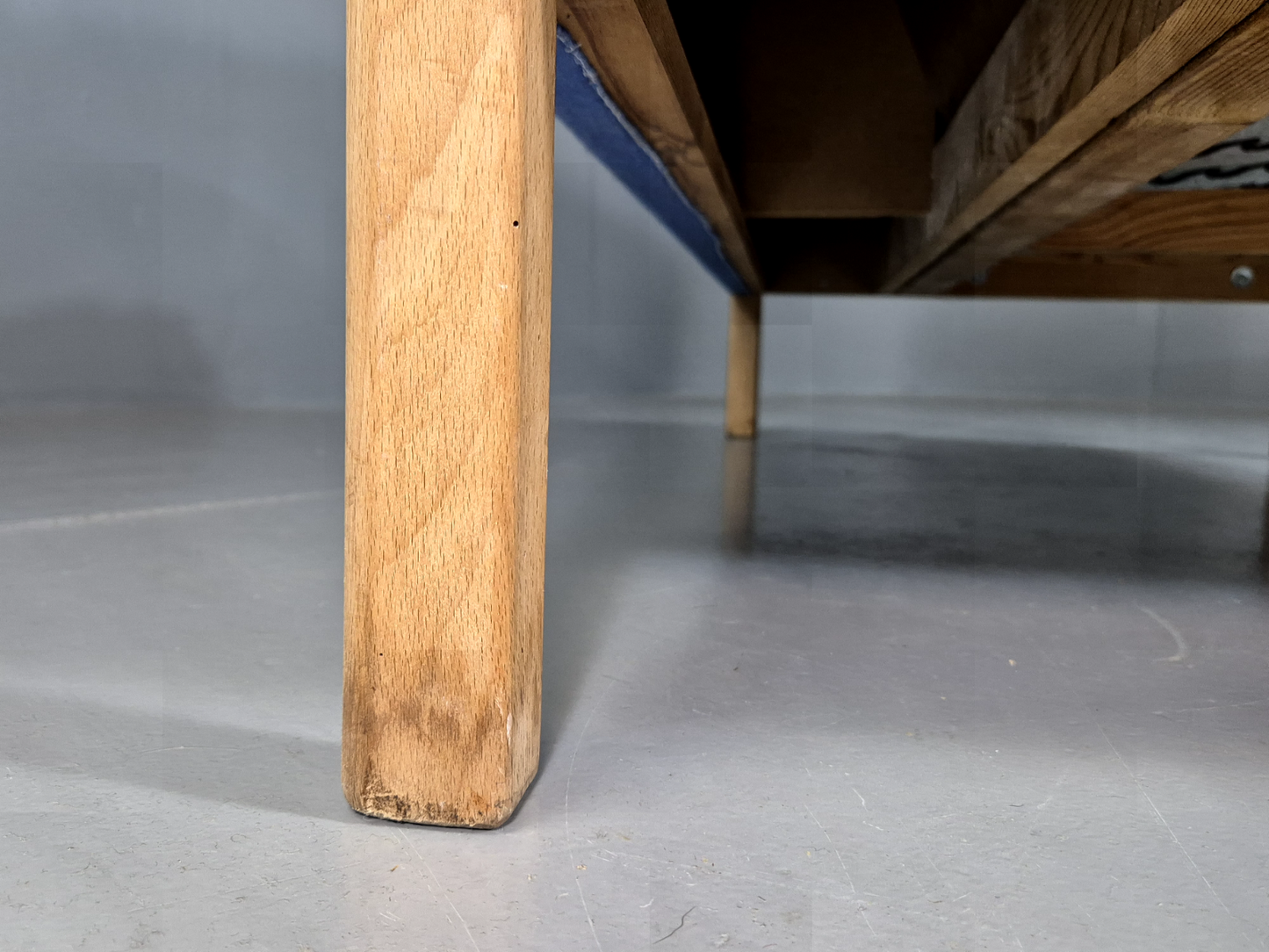 2 Seat Sofa Vintage Danish Blue Wool Beech Frame 1980s Retro MCM EB7333 M2SS11