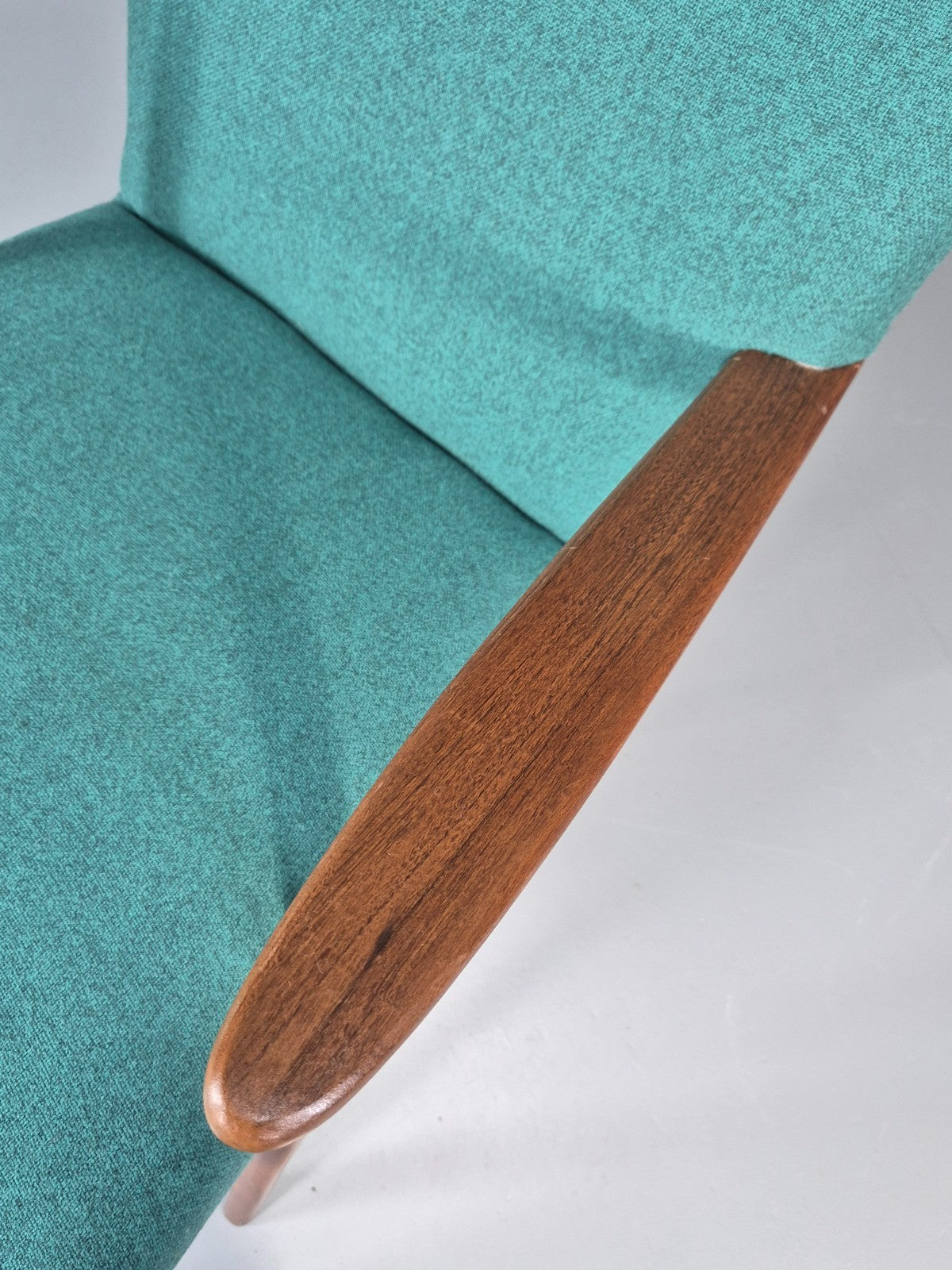 Vintage Mid Century Teak Lounge Chair New Upholstery Retro 1960s EB11814 MNOR13
