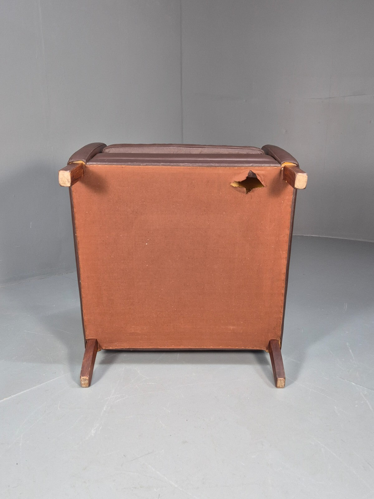 Vintage Brown Leather Wingback Chair Retro Mid Century Danish Design EB9329 MNOR - UKDK FURNITURE