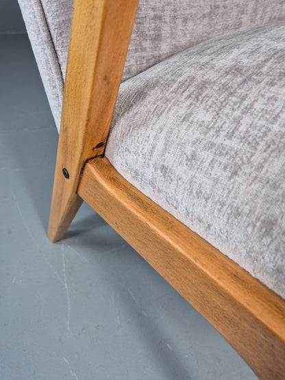 Vintage Mid Century Lounge Chair Swedish 1960s Design Reupholstered EB11670 MNOR9