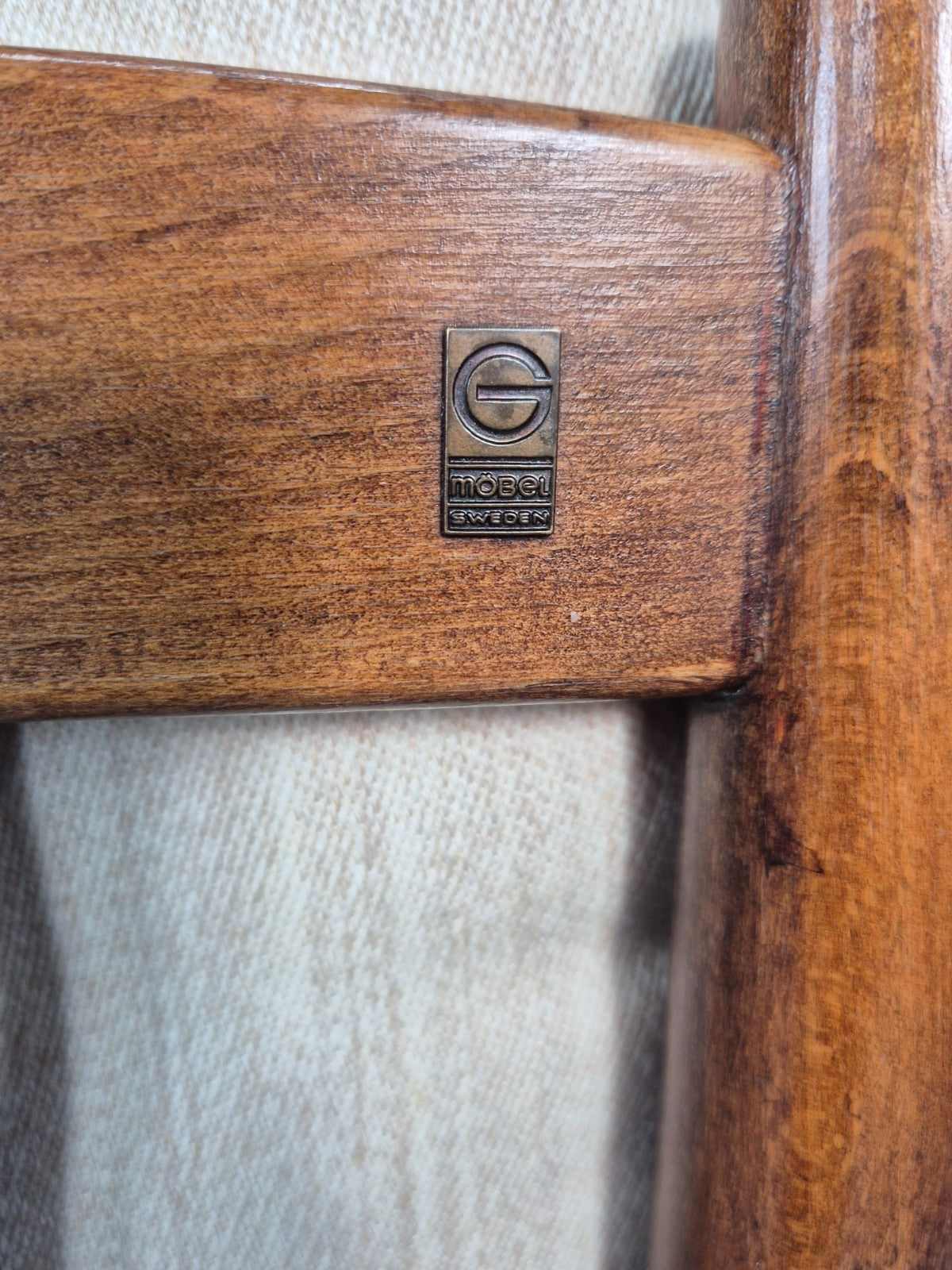 Vintage Gotte Lounge Chair 1970s Swedish Cream Cloth Retro MCM EB11332 MNOR10