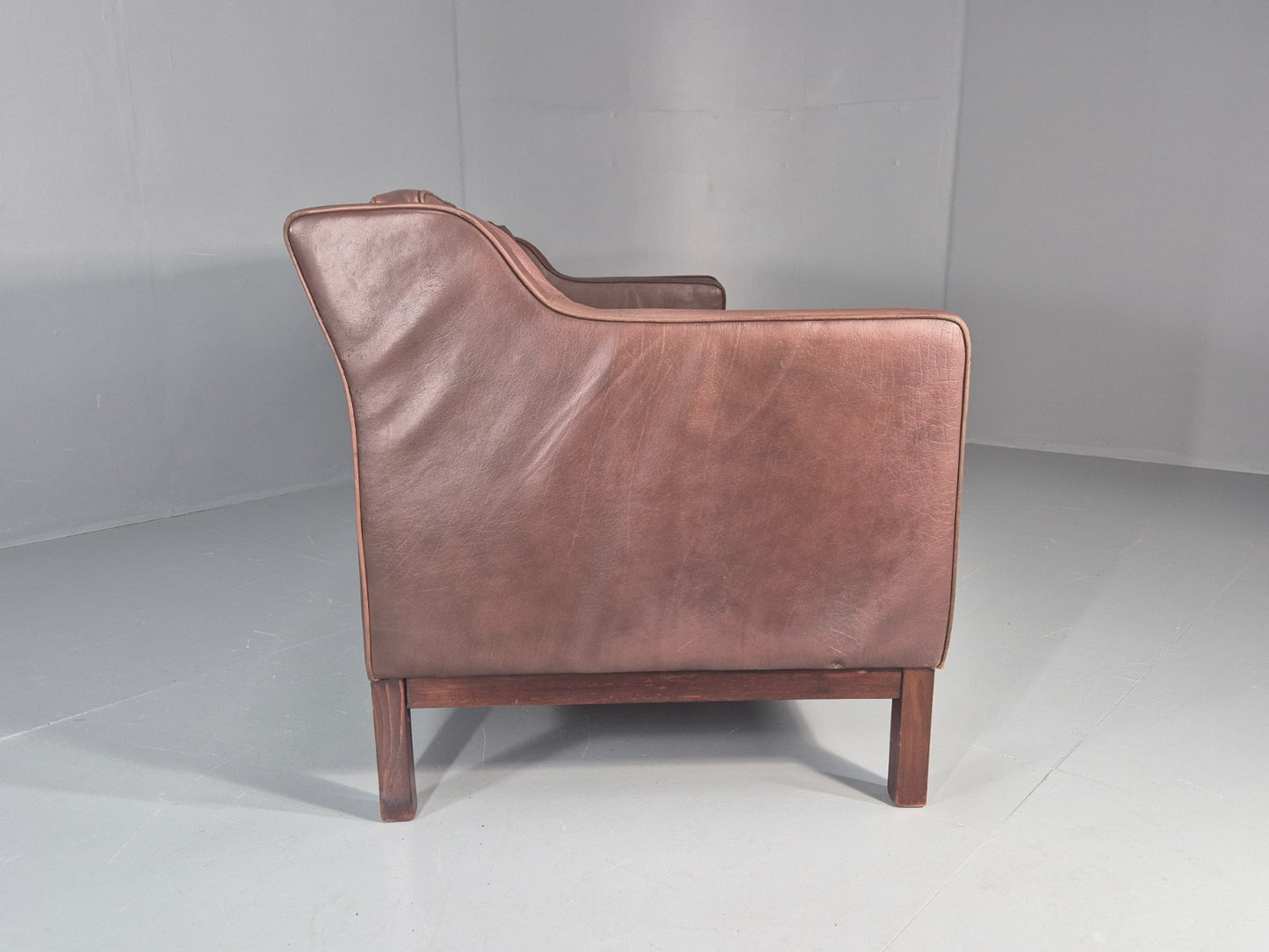3 Seater Leather Sofa Vintage Mid Century Mogensen Shape 1970 Retro EB11356 M3SS14
