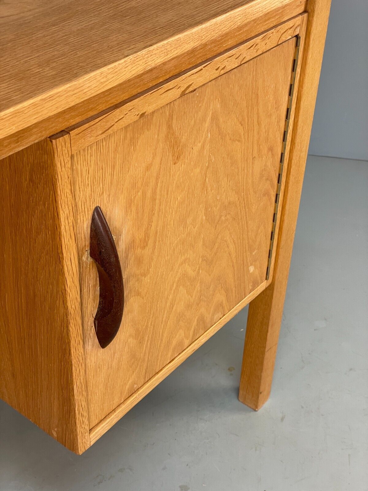 Vintage Danish Oak Desk Teak Handles With Drawers And Storage EB8722 MWOO - UKDK FURNITURE