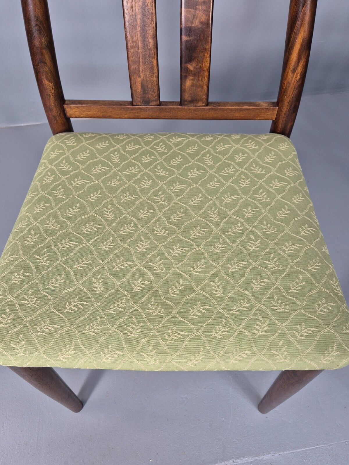 8 Vintage Danish Design Dining Chairs High back Hardwood Green 1970s EB9143 MDIN - UKDK FURNITURE