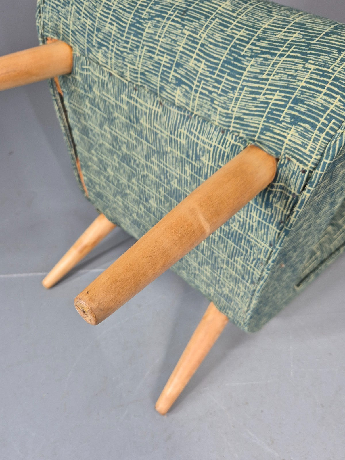 Vintage Swedish Retro Chair Newly Upholstered Hobby Chair Drawer EB11084 MNOR16