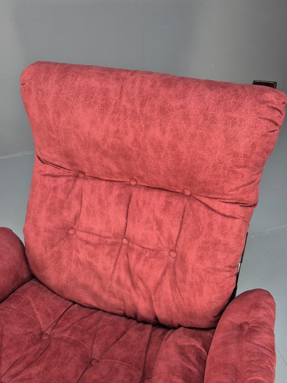 Vintage Red Lounge Chair Skyline Style Bentwood Frame Danish EB10311 MBEN13