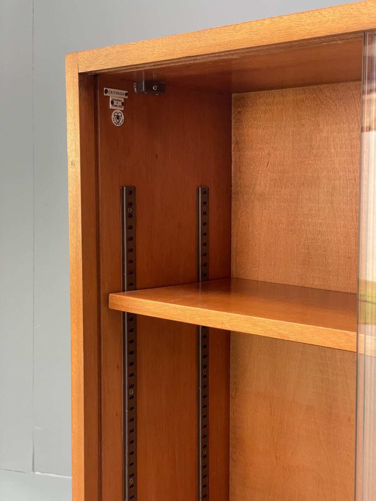 Vintage Teak Glazed Bookcase By Criterion 1960s Mid Century EB9818 MWOO - UKDK FURNITURE