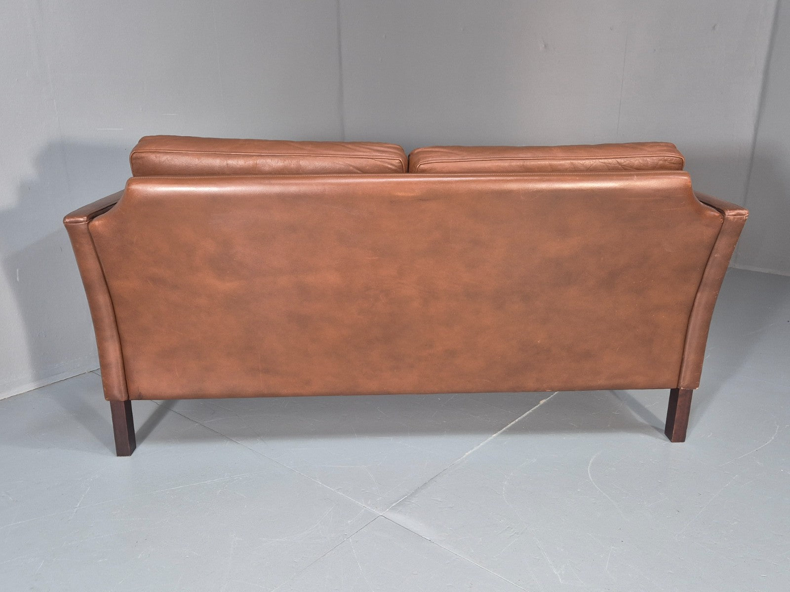 Mid Century Two Seater Leather Sofa Danish 1970s Retro Vintage EB10923 M2SS17