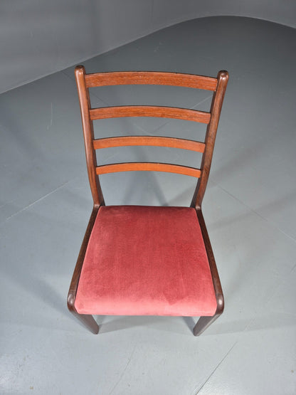 Vintage G Plan Dining Chair 1970s Pink Velour Teak Retro MCM  EB11649 VDIN2