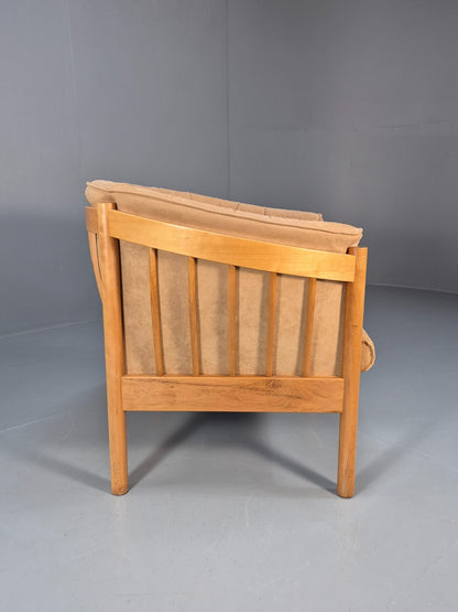 Nielaus and Jeki Vintage Danish Lounge Chair Curved Beech Frame MCM EB9309 MNOR - UKDK FURNITURE