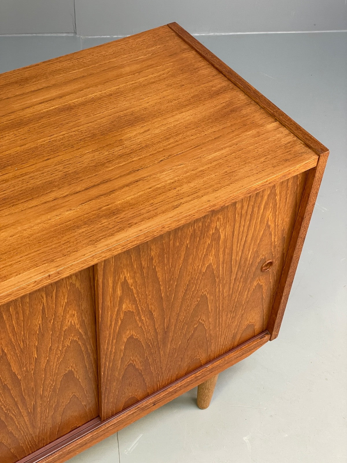 Vintage Danish Teak Cabinet 1970s Retro Sliding Doors Shelf EB9834 MWOO - UKDK FURNITURE