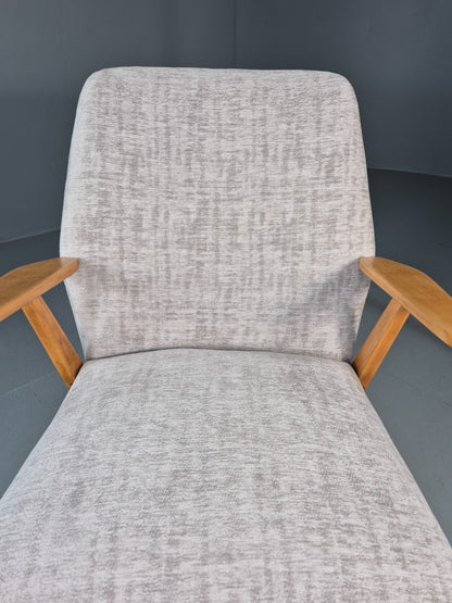 Vintage Mid Century Lounge Chair Swedish 1960s Design Reupholstered EB11670 MNOR15