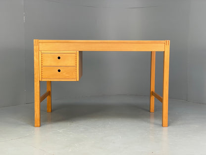 Vintage Danish Beech Desk Compact Exposed Joints Sliding Drawers EB9440 MWOO - UKDK FURNITURE