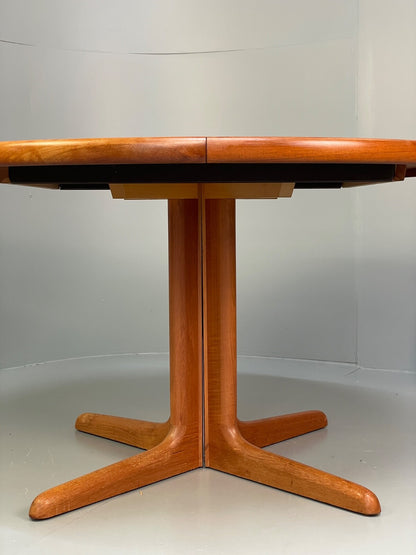 Teak Extending Round Dining Table Vintage Danish Skovby Retro 1970s EB9754 MWOO - UKDK FURNITURE