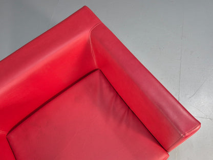 Vintage Red Vinyl Modern Design Lounge Chair Modus Brand Retro Style EB9409 MNOR - UKDK FURNITURE