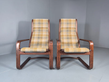 2 Mid Century Lounge Chairs New Upholstery 1970s Retro Danish  EB10325 MBEN4