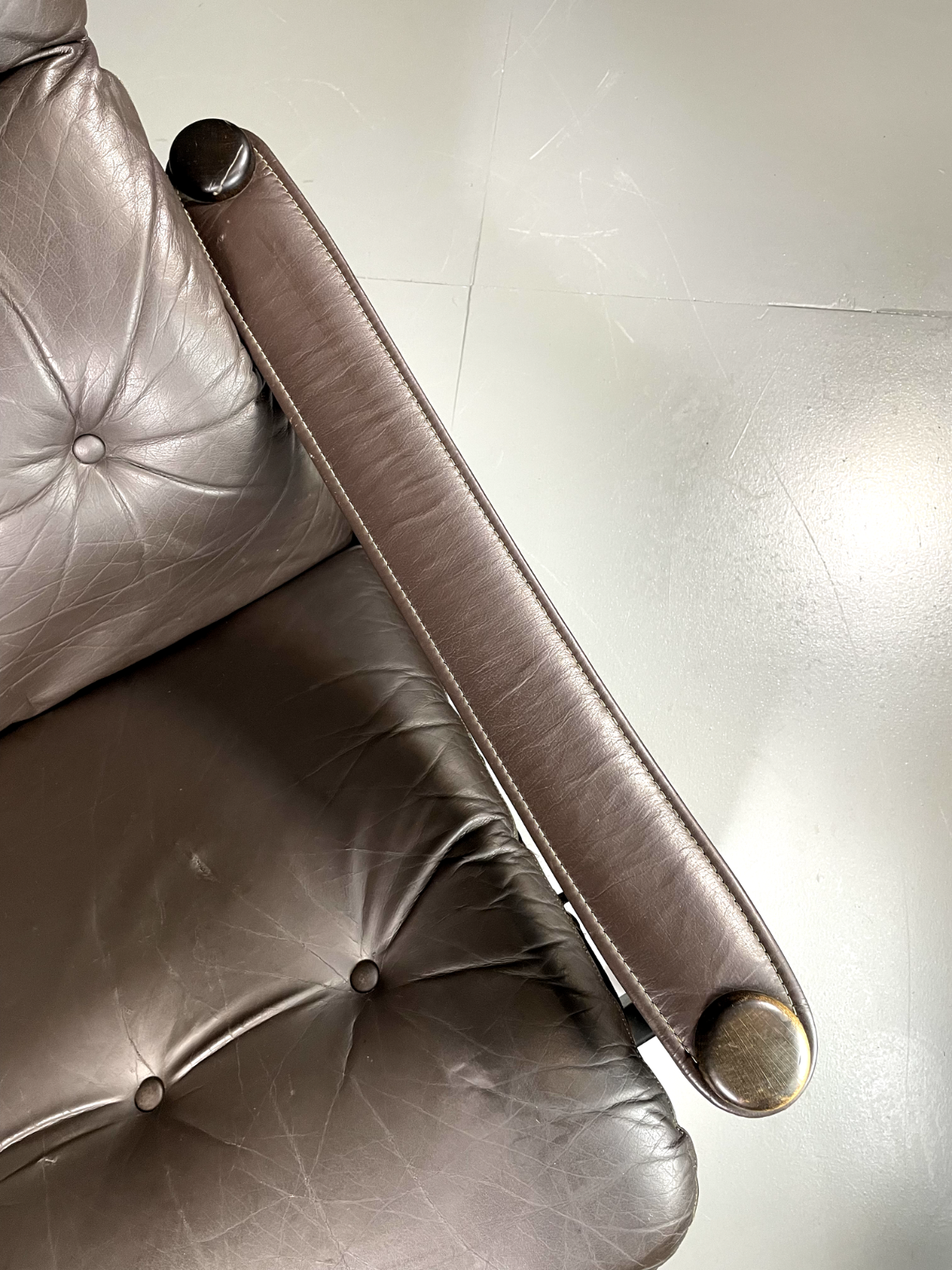 Vintage Danish Lounge Chair Brown Leather Jeki Gehl Retro MCM EB6082 MNOR18