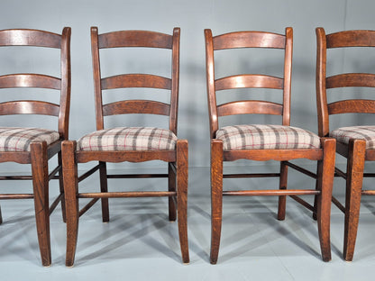 5 Hardwood Dining Chairs Modern Shaker Style Tartan Seats  EB11173 VDIN4