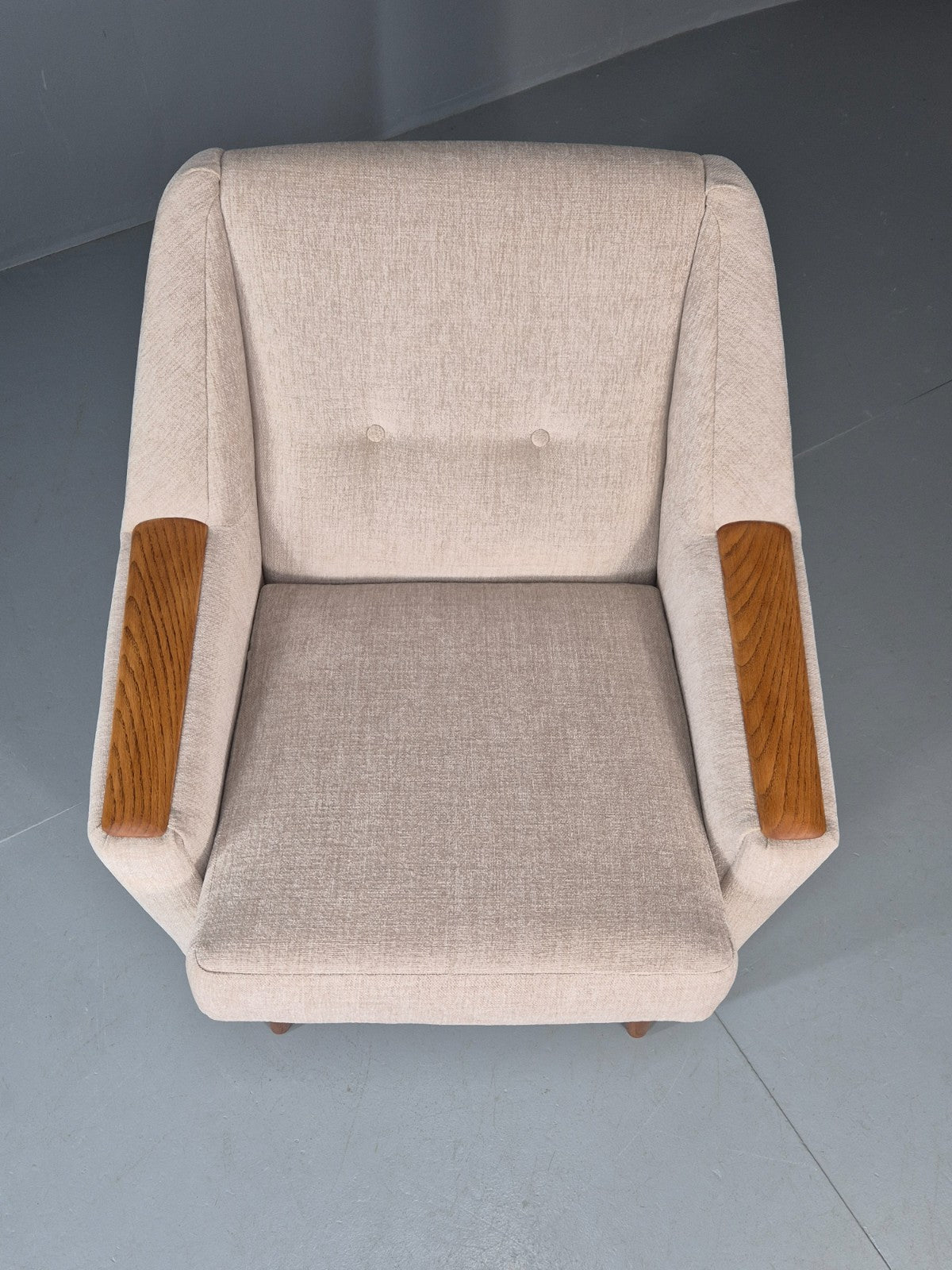 Vintage Danish Mid Century Lounge Chair Teak Frame New Upholstery EB11777 MNOR3