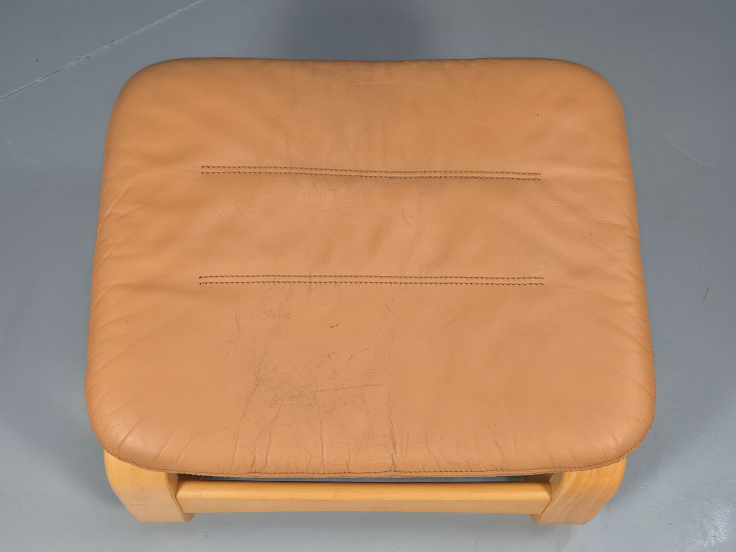 Vintage Danish Skippers Apollo Range Footstool Tan Leather Retro EB9783 MFOO - UKDK FURNITURE