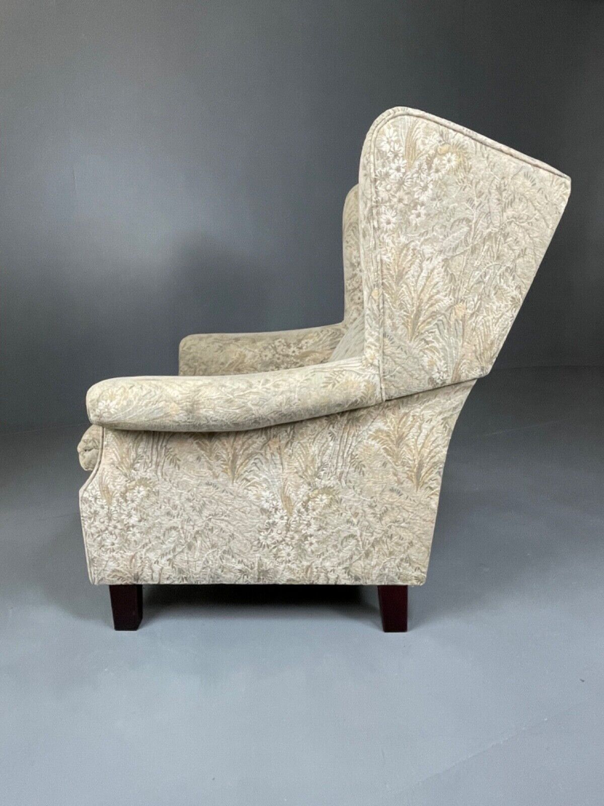Danish Mid Century Floral Wing Back Armchair, Retro, Deco, Vintage EB4499 VCLO - UKDK FURNITURE