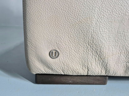 Vintage Natuzzi 2 Seat Sofa Cream Leather Modern Design EB11650 M2SS16