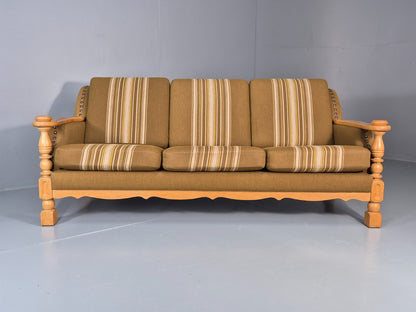 Vintage Danish Three Seater Settee Kjaernulf Style Oak Frame EB11313 M3SS4