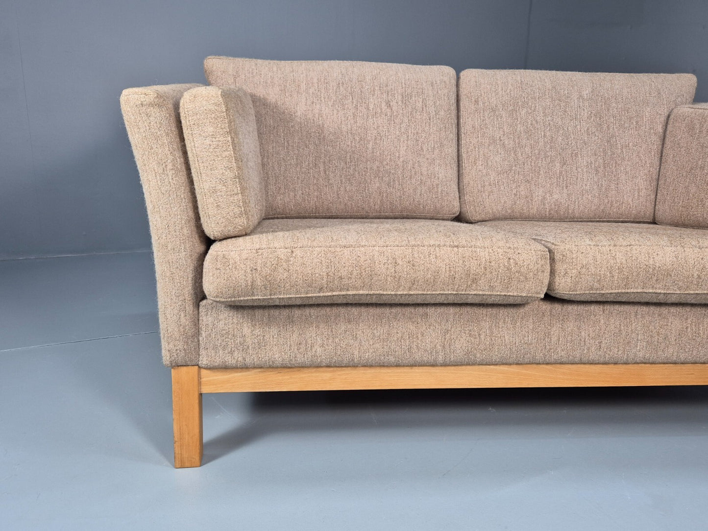 Vintage Danish Mid Century 2 Seat Sofa Beige Wool 1970s EB9668 M2SS - UKDK FURNITURE