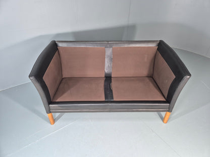 Vintage Danish Two Seater Leather Sofa Quality Feather Filled Retro EB11635 M2SS7
