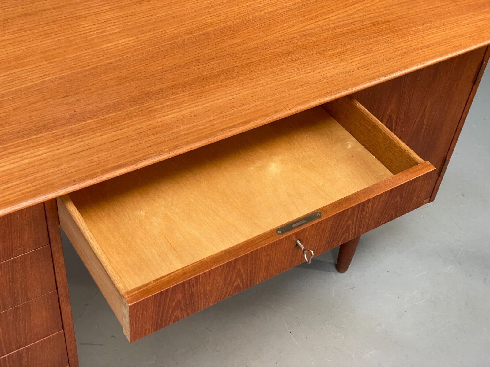 Vintage Danish Teak Desk With Drawers Shelving Mid Century Style EB9125 MWOO - UKDK FURNITURE