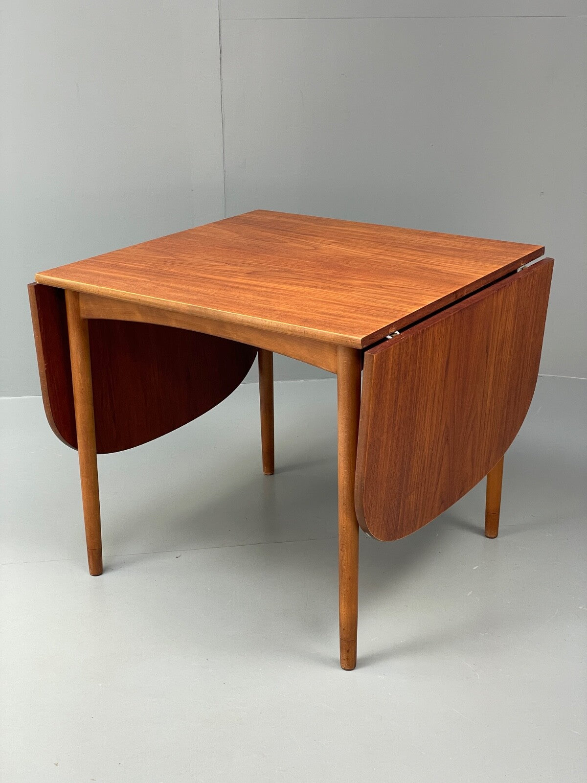 Vintage Teak Extending Dining Table Drop Leaf Beech Mid Century EB9813 MWOO - UKDK FURNITURE