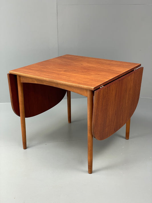 Vintage Teak Extending Dining Table Drop Leaf Beech Mid Century EB9813 MWOO - UKDK FURNITURE