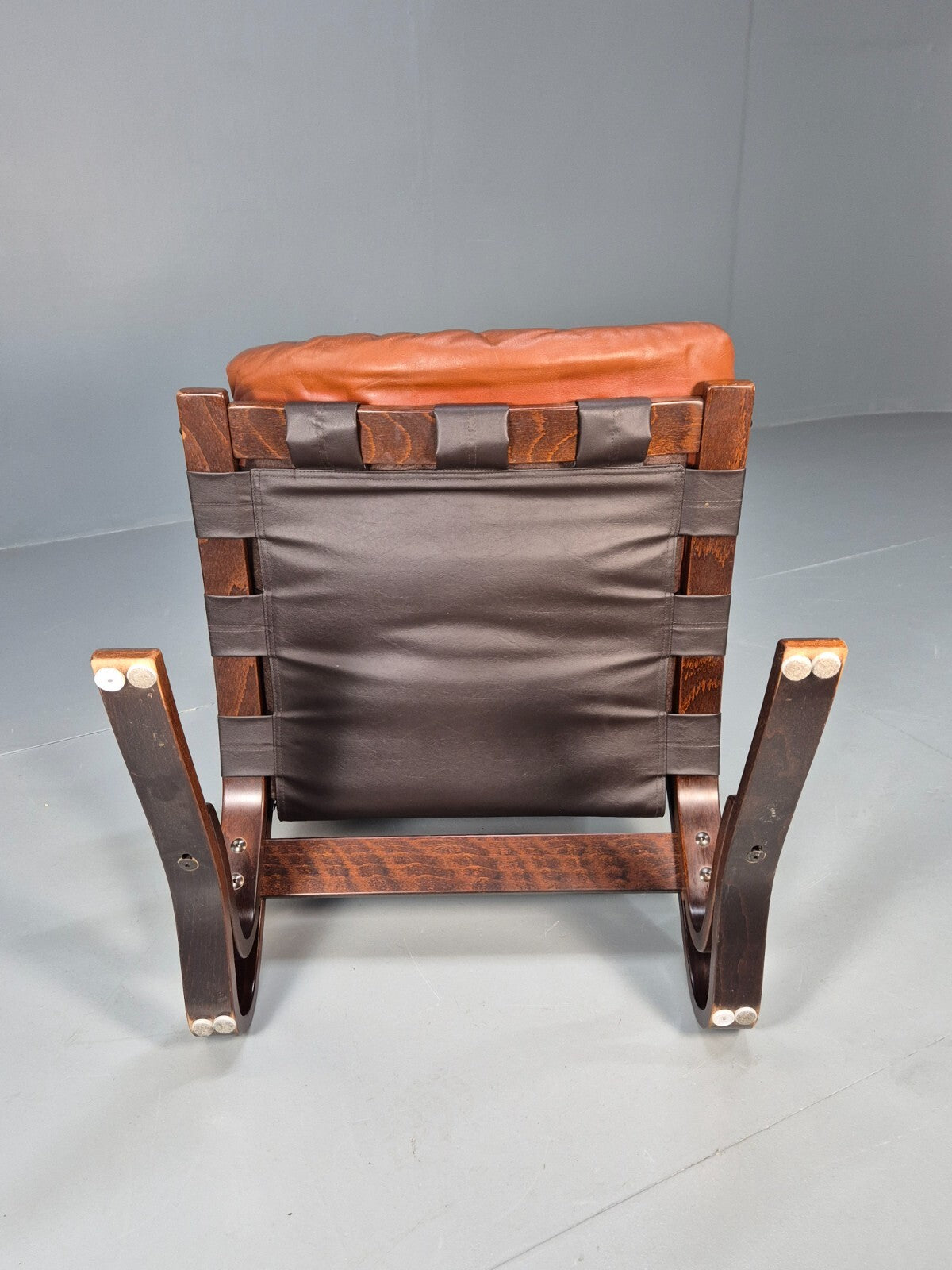 Vintage Danish Leather Tan Lounge Chair Skyline Hove MCM Retro 1970s EB9274 MBEN - UKDK FURNITURE