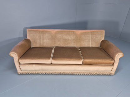 1970s Gold Velour Luxury Three Seater Settee tassels Retro   EB10632 V3SS8
