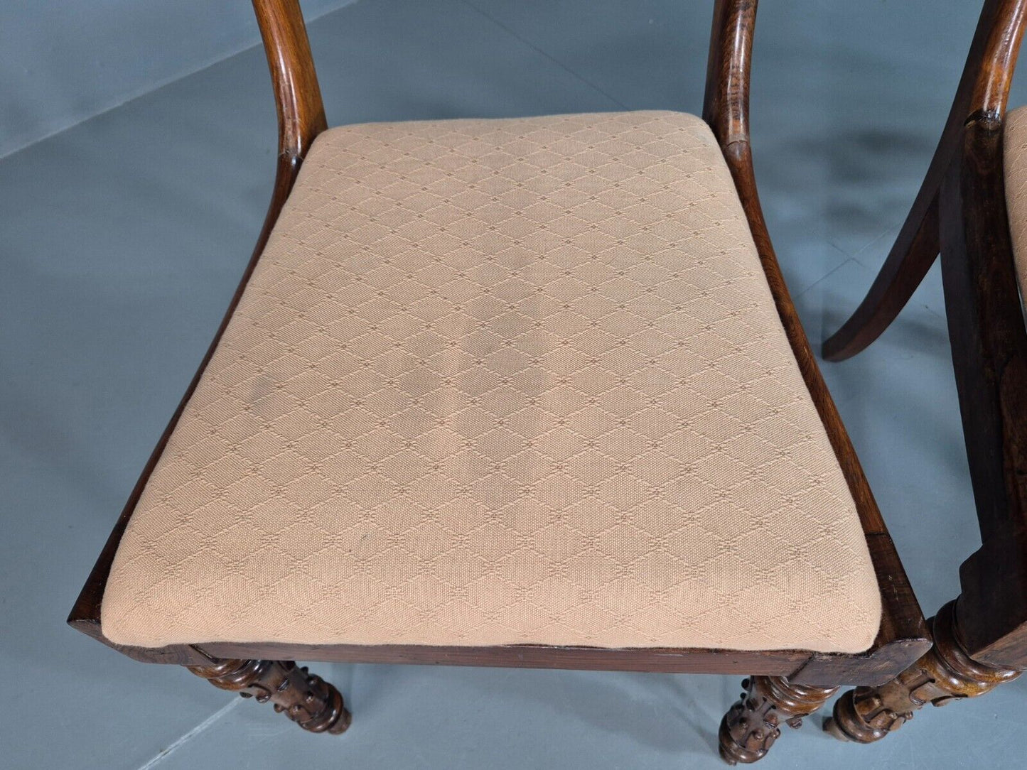 3 Vintage Dining Chairs Mahogany Frame Victorian Antique EB7814 VDIN - UKDK FURNITURE