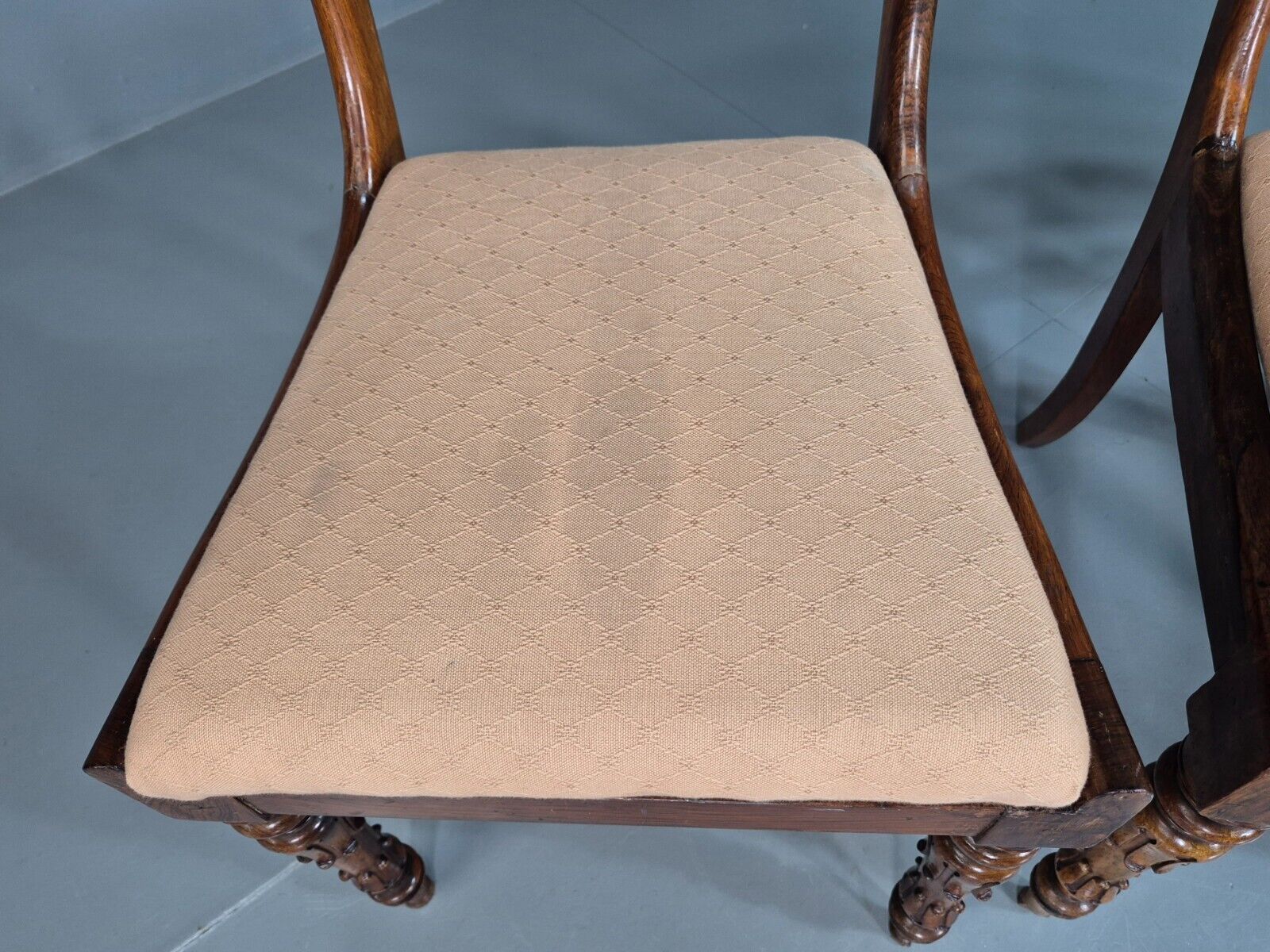 3 Vintage Dining Chairs Mahogany Frame Victorian Antique EB7814 VDIN - UKDK FURNITURE
