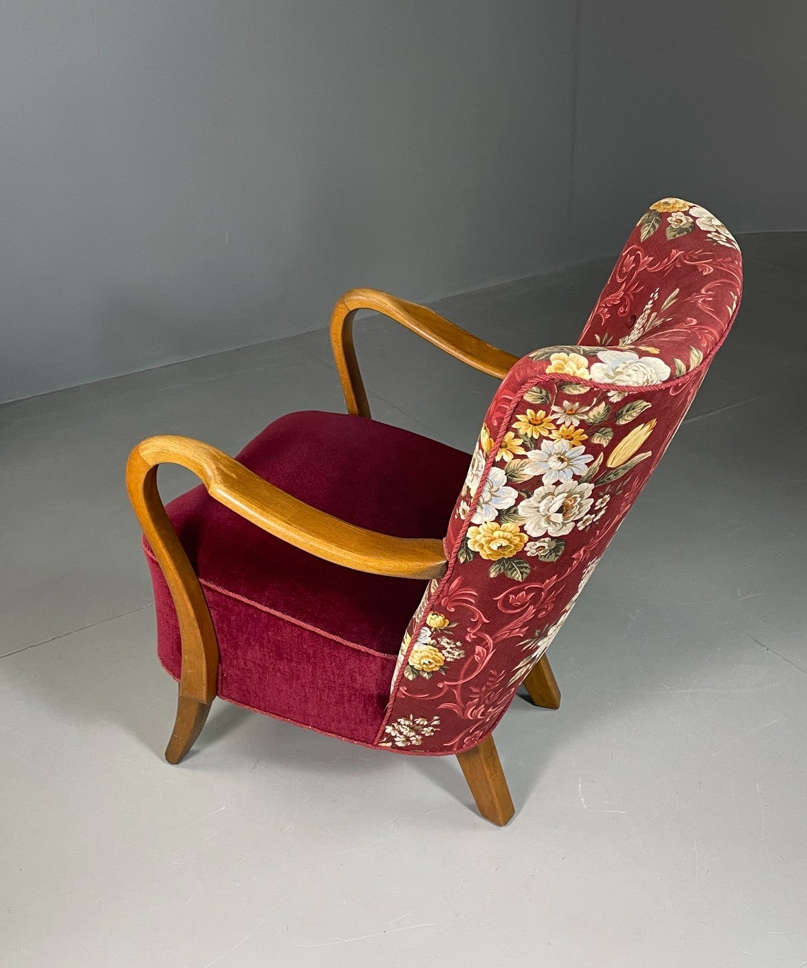 Vintage Lounge Chair Alfred Christensen Slagelse Mobelfabrik Floral VEB6781 MNOR11