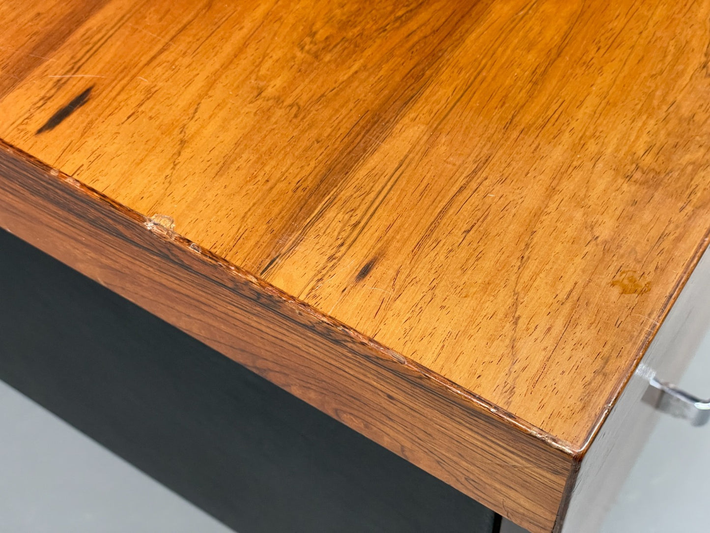 Vintage Gordon Russell Sideboard - Chrome Black Vinyl Mid Century EB10947 MWOO7